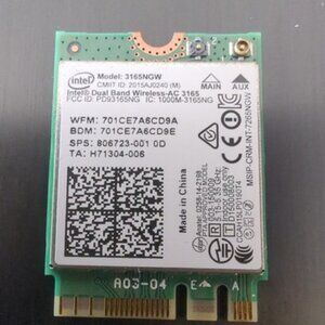 Intel Dual Band Wireless-AC 3165NGW M.2 NGFF Wi-Fi + Bluetooth Card